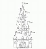 Castle Coloring Pages Disney Princess Kids Castles Disneyland Walt Coloringme Printable Template Cartoon sketch template