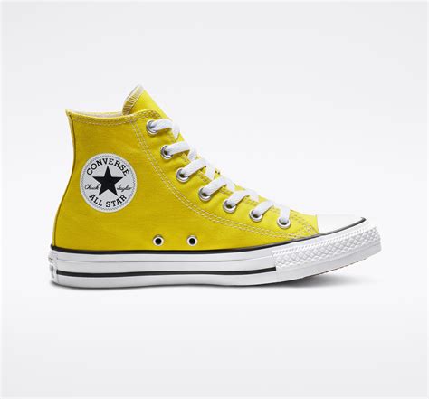 yellow converse  star high top shoes