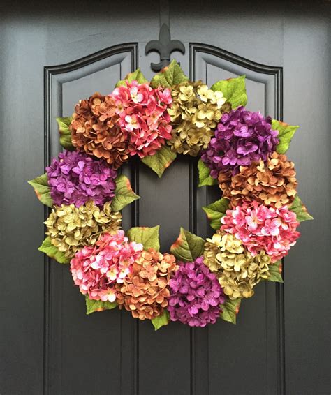 summer wreaths front door wreaths spring hydrangea wreath