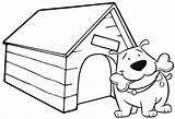 Dog House Coloring Bone Biting Pages sketch template