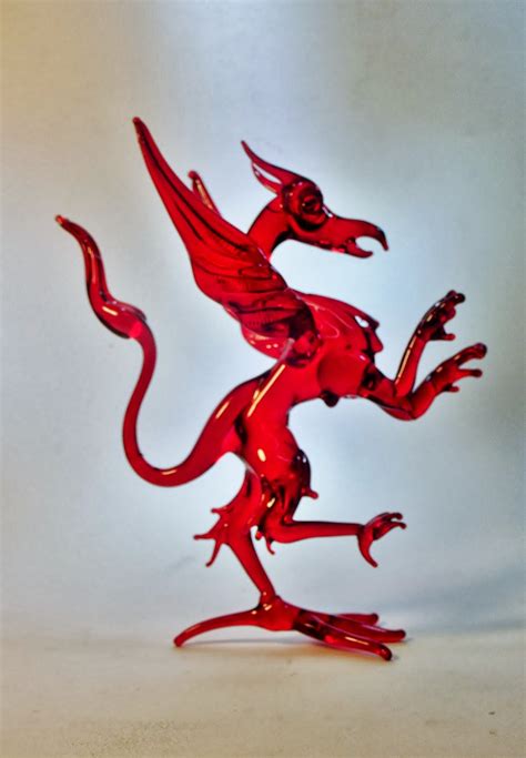 glassbloggery glass red griffin