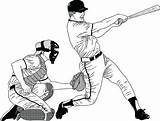 Baseball Coloring Pages Player Getcolorings Major League sketch template