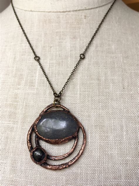 crystal necklace statement necklace electroformed necklace copper