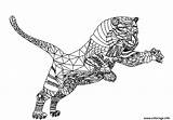 Tigre Gratuit Adulte Zentangle Tigres Coloriages Stampare Giaguaro Atuttodonna Impressionnant Sauf Geometriques sketch template