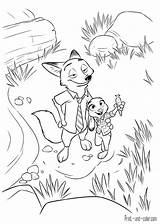 Zootopia Pages Coloring Print Color sketch template