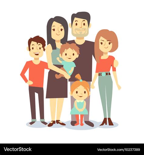 cute cartoon family characters  casual vector image
