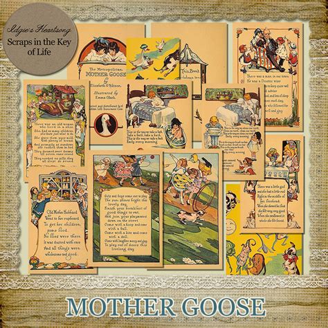 Mother Goose 22 Nursery Rhyme Pages By Idgie S Heartsong