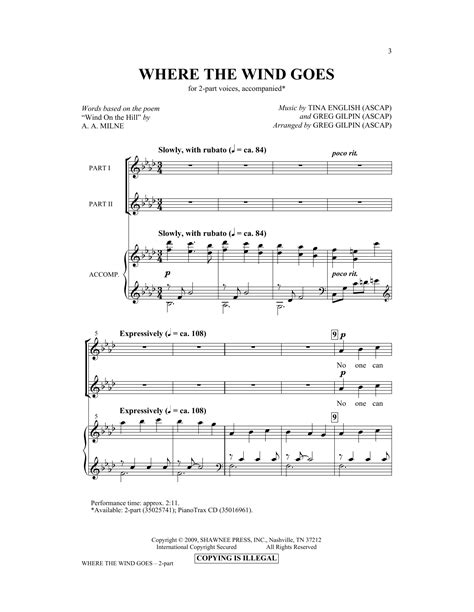 wind  sheet  tina english  part choir
