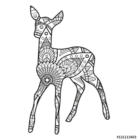 black  white deer drawing  getdrawings