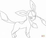 Glaceon Coloring Pages Pokemon Printable Kids Supercoloring Cute Eevee Evolutions Crafts Categories sketch template