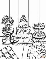 Coloring Pages Table Desserts Zentangle Drawing Printable sketch template