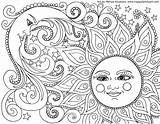 Moon Sun Coloring Pages Adult Stars Printable Color Sheets Adults Colouring Mandala Pretty Printables Celestial Getcoloringpages Cute Print Colour sketch template