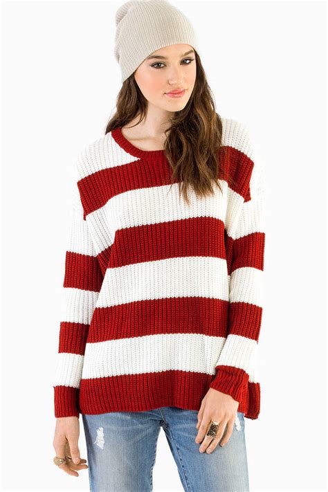 cheap red sweater striped sweater knitted sweater red sweater