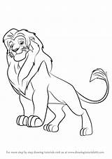 Lion Simba Guard Draw Drawing Step King Cartoon Tutorials Drawings Drawingtutorials101 Easy Leon Tutorial Pencil Animal Choose Board Rey sketch template