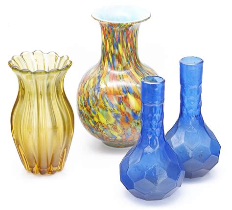 Group Of Colored Glass Vases Lot 1080240 Allbids