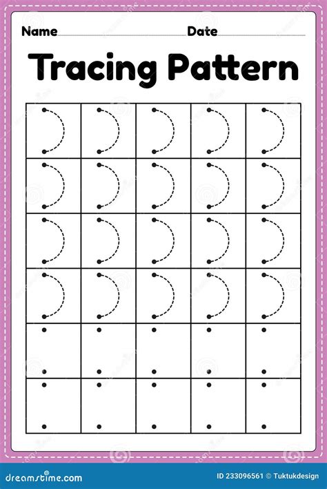 tracing pattern wave lines worksheet  kindergarten preschool