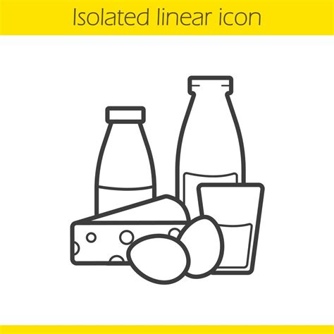 dairy products linear icon thin  illustration yogurt bottle