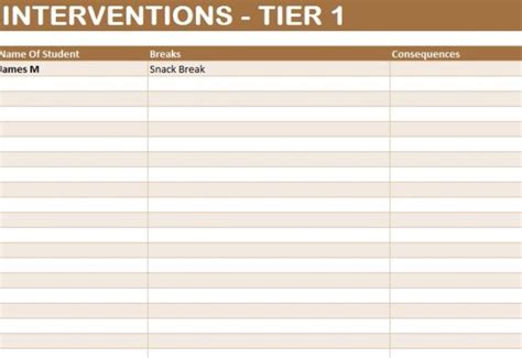 student intervention template  excel templates