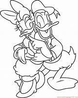 Duck Daisy Donald Coloring Hug Pages Coloringpages101 Color Printable Print sketch template