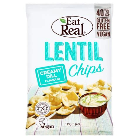 eat real lentil creamy dill flavoured chips 113g from ocado