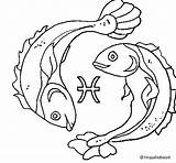 Pisces Coloring Sign Colorear Pages Zodiac Coloringcrew Zodic Gif Book Search sketch template