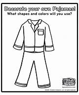 Pajama Coloring Template Outlines Pages sketch template