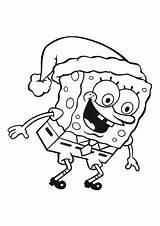 Coloring Pages Spongebob Christmas Squarepants Santa sketch template