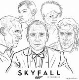 Bond James Coloring Pages Skyfall Poster Process Getcolorings Details sketch template