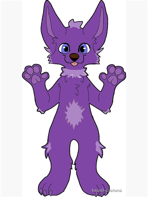purple wolf furry photographic print  kawaii customs redbubble