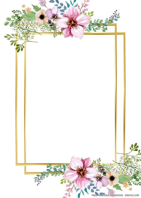 printable gold wedding invitation template  wedding
