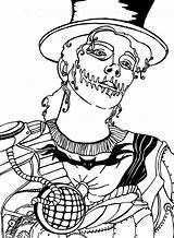 Steampunk Skull Sugar Line Deviantart Coloring Pages Drawings Books sketch template