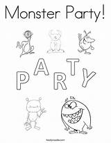 Coloring Monster Party Birthday Happy Nanny Print Twistynoodle Ll sketch template