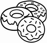 Donut Donuts Doughnut Kawaii Easy Coloringfolder Ausmalbilder Mewarnai Candy Lineart Dough sketch template