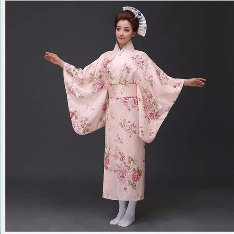 new pink traditional japanese women s polyester satin kimono yukata