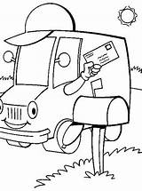 Coloring Mail Truck Pages Printable Getcolorings Color Vehicles sketch template