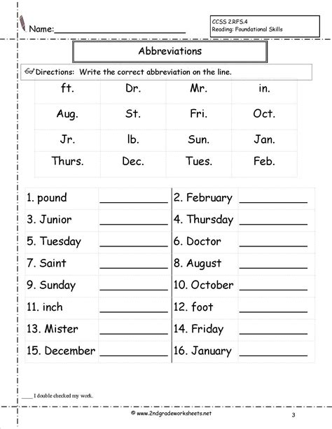 abbreviations worksheets   teachers guide  printable abbreviation worksheets