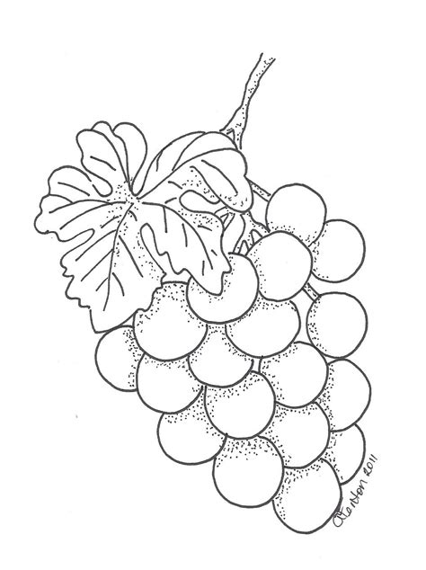 annes cards   grapes fruit coloring pages embroidery patterns