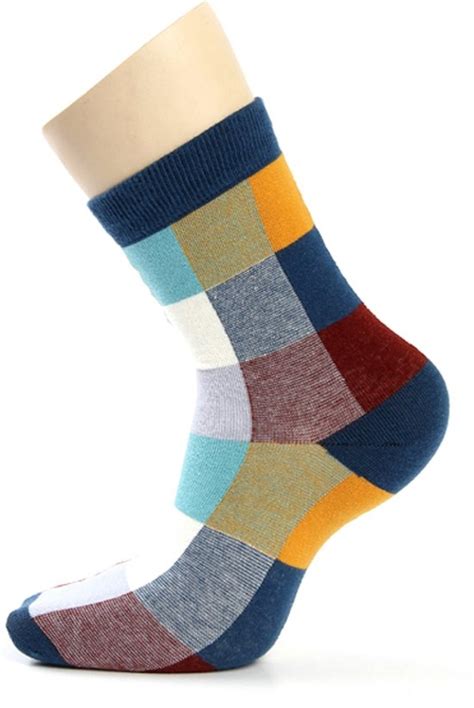 sokken moderne ruit  paar maat   fun socks sorprese mode accessoires voor hem haar