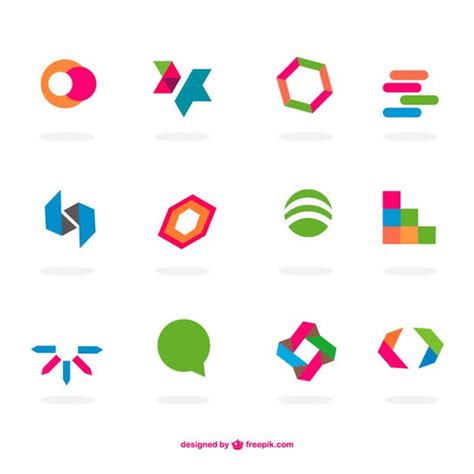 Download Abstract Flat Logos Set For Free Typographic