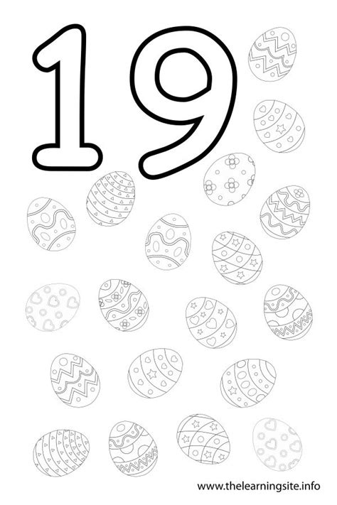number nineteens  coloring pages coloring pages numbers preschool
