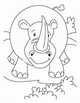 Coloring Pages Rhinoceros Mood Attacking sketch template