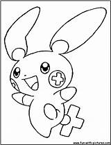 Coloring Pokemon Plusle Pages Aerodactyl Fun Printable sketch template