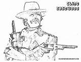 Cowboy Coloring Clint Eastwood Colouring Pages Cowboys Kids Sheets Western Gif sketch template