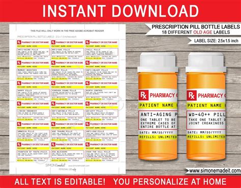 pill bottle label template addictionary