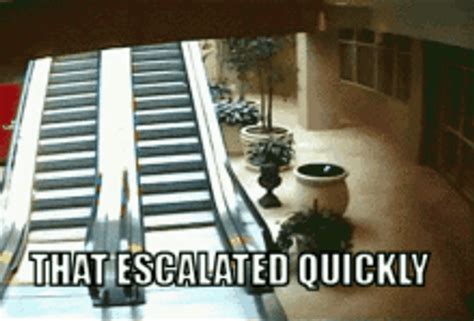 escalated quickly cctv footage  fast escalator gif gifdbcom
