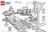 Coloring Lego Pages City Station Printable Kids sketch template