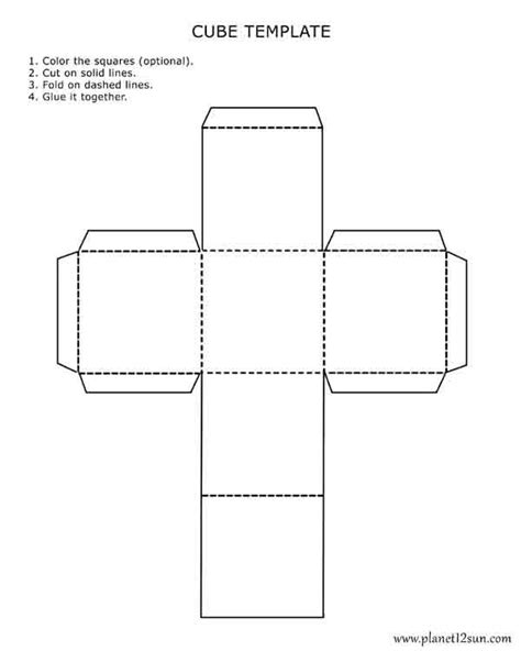 printables  kids cube template shapes worksheets paper cube