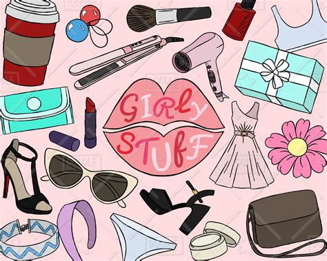 girly stuff clipart vector pack girly  girly clipart makeup