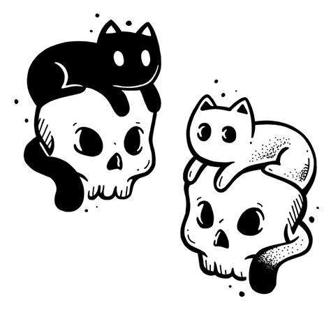 skulls  cats     skull   cats head   middle