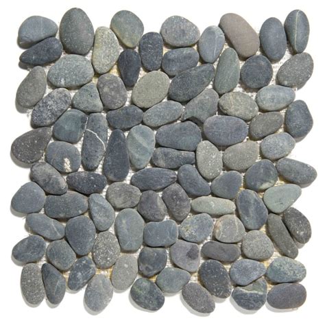 mosaic factory natural stone mozaiek tegel kiezel dark grey kiezels natural  mm